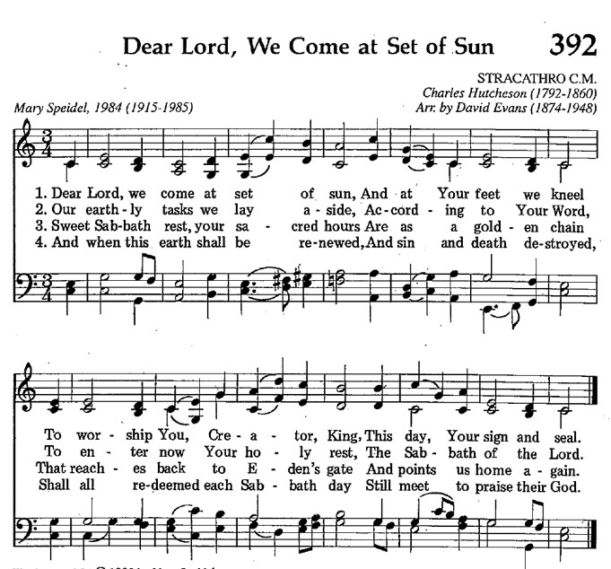392 – Dear Lord, We Come at Set of Sun sheet music